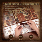 3D Wood Puzzle Book Nook Kit, DIY Magical Miniature Dollhouse with LED Light, Magic World Bookshelf Insert Bookend for Display, 3D Puzzle Craft Set for Adults (Magic World)