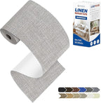 KING MOUNTAIN Linen Repair Patches, Self-Adhesive Linen Fabric Patches, 4 X 63 inch Extra Size, Multi Color, Can be Used for Linen Sofa Repair and Linen Clothes Repair (Light Grey 2.0)