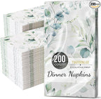 Trendables Sage Green Napkins for decoupage 200 Pcs 3 Ply Eucalyptus Napkins Decorative Guest Towels Disposable Bathroom, Flower Design For Tea Party Decorations, Dinners & Weddings