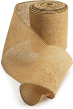 CT CRAFT LLC Burlap Fabric Wired Ribbon 6" x 10 Yards Natural Color for Christmas Home Wedding Decor Gift Wrapping Tree Topper Bow Wreath Bouquet DIY Crafts