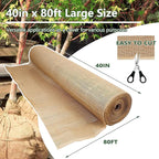 40“ x 80/160 Feet Burlap Roll Multipurpose Burlap Tree Wrap High Density Jute Fiber, Burlap Fabric for Gardening, Weed Barrier, Craft Projects and Party Decor (40in * 80ft)