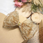 CT CRAFT LLC Sparkling Glitter Mesh Wired Ribbon 2.5" x 20 Yards Champagne Gold for Christmas Home Decor Bow Gift Wrapping DIY Crafts Wreath