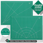 Density-upgraded 18" x 24" Self Healing Sewing Mat, Idemeet Rotary Sewing Mat for Crafts, 5-Ply Cut Board for Fabric Leather Cutting Quilting Modeling Hobby Project, Scale Size 18" x 24", Green