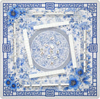 Mahjong Mat for Table 33x33 Inch, No-Crease, Anti-Slip, Noise-Reducing American Mahjong Mat, Mahjong Table Mat with Carry Bag,Neoprene Mahjong Mat for Poker, Card, Board(Blue)