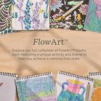 Lifelines FlowArt Activity Pad, 2-Pack - Guided Dot Art Meditations with Markers - Dot-by-Letter, Botanicals & Landscapes - Color by Number/Letter Coloring Books for Teens, Adults & Seniors