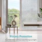 VELIMAX Rain Glass Window Film Privacy Static Window Clings Decorative Glass Sticker for Home Office Removable UV Protection Heat Control 17.7 x 118 inches