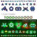 TOSY Magnet Pyramid Stone - 1 Cube Transforms into 1 Billion Shapes, 14 pcs (12 Puzzle pcs and 2 Accessories), 243 Rare Earth Magnets, Holographic Design Magnet Tiles Creative Puzzle STEM/STEAM Toy
