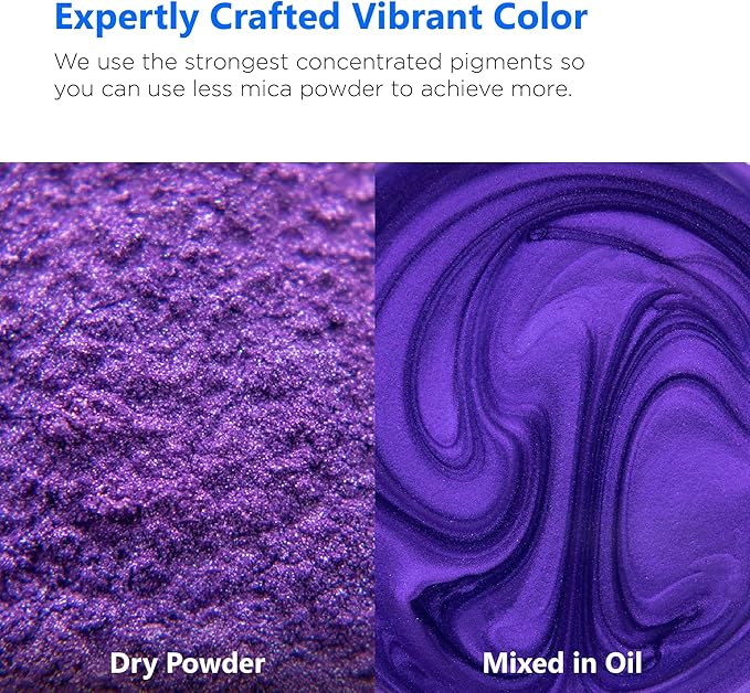 Rolio Premium Mica Powder - Purple Heart (100G / 3.5 oz) - 1 Jar of Purple Pigment Powder for Epoxy Resin, Dye, Soap Making, Nail Polish, Paint, Candle Making, Bath Bombs, Slime