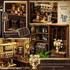 ISSEVE Book Nook Kit - DIY Miniature House Kit for Adults, Teens and Beginners, Corner Tavern Dollhouse Booknook Tiny House Bookshelf Decor 3D Wooden Puzzle, Gifts for Friends Family (Corner Tavern)