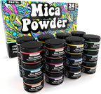 Pigment Powder for Epoxy Resin, 24 Pastel Colors, Mica Powder for Candle Dye, Bath Bomb Coloring, Soap Making, Resin Pigment, Metallic Pearl Soap Dye for Candle Making