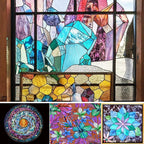 24 Sheets Shades of Purple Stained Glass Sheets, 6 X 4 inches Stained Glass Supplies Mosaic Tiles for Crafts, Pink Colors for Glass Projects or Mosaic Arts