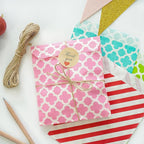 KEYYOOMY 100 Pcs Blue Candy Buffet Bags Small Cookie Bags Polka Dot Paper Treat Bag for Wedding Birthday Party (5 inch x 7 inch)