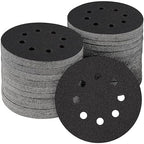 100PCS 5 inch Silicon Carbide Sanding Discs 120 Grit, Wet Dry Orbital 5 Sander Hook and Loop Sandpaper Disc, Best for Metal,Automotive,Wood Polishing