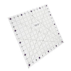 The Quilted Bear Quilting Rulers - Transparent Acrylic Non Slip Quilting, Patchwork & Sewing Ruler with Clear Black Lines & 30, 45 & 60 Degree Angles for Perfect Accuracy & Precision (12.5" x 12.5")
