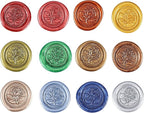 Yoption 12 Pcs Sealing Wax Sticks with Wicks, Antique Metallic Mixed Colors Totem Fire Manuscript Sealing Wax for Wax Seal Stamp (12 Colors B)