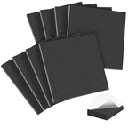 MYFAMIREA 8 PCS Adhesive Foam Padding Sheets Closed Cell Self Adhesive Sticky Foam Pads, 1/8" Thick 6'' x 6'' Neoprene Rubber Sheets Non-Slip Insulation Pads Vibration for Furniture Crafts Cars, Black