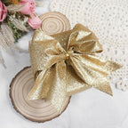 CT CRAFT LLC Glitter Wired Ribbon 4" x 10 Yards Light Gold for Christmas Home Decor Bow Gift Wrapping DIY Crafts Wreath