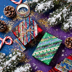 12 Rolls Christmas Washi Tapes, Christmas Tree Snowflakes Santa Claus Masking Tape, Gold Foil Winter Xmas Decorative Tape for Planner Scrapbook Journal DIY Arts Craft Gift Wrapping 16.4FT