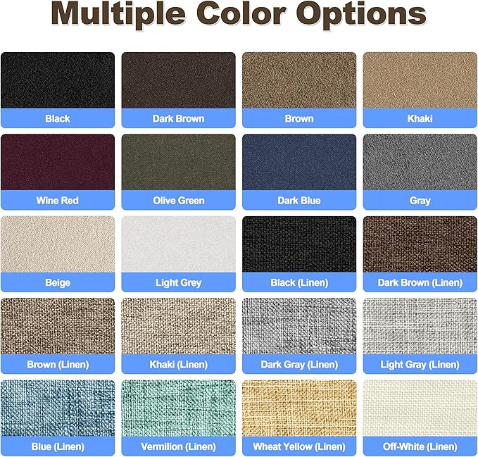 Azobur Coarse Linen Repair Patches, 6 Piece Self-Adhesive Linen Fabric Patches, Multi Color, Can be Used for Linen Sofa Repair and Linen Clothes Repair, Quick Fix Sofa.(Dark Gray)