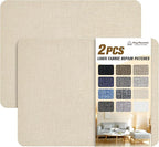 Coarse Linen Repair Patches, Self-Adhesive Linen Fabric Patches, 8X11 inch 2 PCS, Multi Color, Can be Used for Linen Sofa Repair and Linen Clothes Repair(8" x 11"-2PCS,Light Beige)