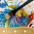 Silver Brush Limited 5403-40 Silver Atelier Oval Mottler Paintbrush for Oil, Acrylic, Watercolor, Gesso and Grounds, Varnish and Top Coat, Size 40, Xtra Long Handle