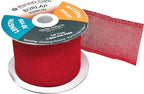 Mandala Crafts Red Burlap Ribbon 2.5 Inches Wide Jute Ribbons for Crafts - 20 Yds Roll Rustic Burlap Wrap Trim Ribbons for Wreaths Bows Wedding Party Decoration