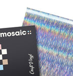 VViViD Mosaic+ Silver Brushed Holographic 1ft x 5ft Crafting Vinyl Crinkle-Free 8yr UV Finish Crafting Vinyl