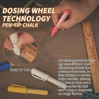 (2-pack) Fabric Chalk Markers -Erase Tailor’s Chalk for Quilting and Sewing - Compatible with Most Fabrics - With Dosing Wheel Technology, Red & White