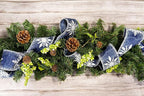 CT CRAFT LLC Navy Satin with Silver Snowflake Wired Ribbon 2.5 Inch x 10 Yards for Christmas Home Decor Tree Topper Bow Gift Wrapping DIY Crafts Wreath Garland