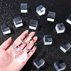 Remerry 8 Pieces Acrylic Display Block 1 x 1 x 1 Inch Clear Polished Acrylic Square Display Cube Block Stand Holder for Rings Jewelry Ornaments