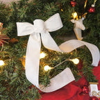 CT CRAFT LLC Glitter Wired Ribbon 1.5" x 10 Yards White for Christmas Home Decor Bow Gift Wrapping DIY Crafts Wreath