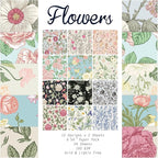 24 Sheets 12 Designs Scrapbook Paper Pad,6"×6” Single-Sided Decopodge Craft Cardstock Paper, Christmas Scrapbooking DIY Decorative Background Cardmaking Supplies.Flowers