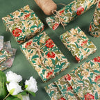 100 Sheet William Morris Tissue Paper, 20x14 inch Vintage Blue Green Floral Printed Wrapping Paper Seamless Print Botanical Flower Tissue Paper for Birthday Wedding Bridal Shower Tea Party DIY Craft