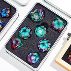 Third Mystery Eye Liquid Core DND Dice Set for Role Playing Games, 7 PCS Dungeons and Dragons Dice Set with Metal Box for D&D Gifts, RPG DND Starter Dice Set