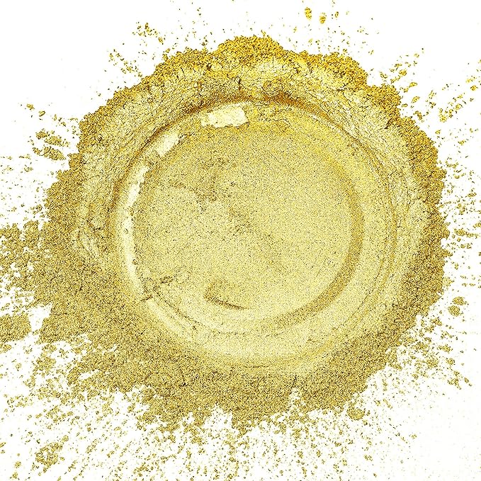 Sun Gold Mica Powder, Natural Shimmer Mica Powder for Epoxy Resin/Candle/Soap/Lip Gloss/Slime/Bath Bombs/Quicksand.Car Paint pigments.Candle Dye,Soap Making Dye,Resin dye.(50g/1.7oz)