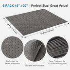 AAwipes Oil Absorbent Pads Universal for All Liquids Oil Spill Control Oil Absorbing Sheets for Garage Grey 100 Pack 15" X 20" OG1520-100