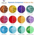 Rolio Mica Powder Pearlescent Color Pigment - Art Set for Resin Epoxy - for Soap Making, Nail Polish, Lip Gloss, Eye Shadow, Slime & Candle Jars - 5g, 24 Bags - Original Set