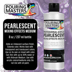 Pouring Masters 8 Oz Acrylic Pearlescent Effects Medium - Creates Pearl Iridescent Metallic Shimmer for Fluid Art & Acrylic Painting