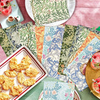 120PCS William Morris Floral Paper Napkins - 6 Vintage Wildflower Disposable Hand Towels for Bathroom, Dinner, Picnic, Wedding | 4.5"x8" | Disposable Napkins for Daily Use, Family Gatherings