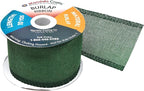 Mandala Crafts Green Burlap Ribbon 2.5 Inches Wide Jute Ribbons for Crafts - 20 Yds Roll Rustic Burlap Wrap Trim Ribbons for Wreaths Bows Wedding Party Decoration