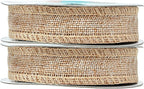 Mandala Crafts Natural Burlap Ribbon 1 Inch Wide Jute Ribbons for Crafts - 20 Yds Roll Rustic Burlap Wrap Trim Ribbons for Wreaths Bows Wedding Party Decoration