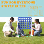 SDADI Height-Adjustable Giant 4-in-a-Row Game, 2-in-1 Jumbo 4-to-Score & Ring Toss Set, Indoor/Outdoor Yard Party Toy for Kids, Adults & Family, White