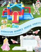 AirMyFun Bounce House for Kids 3-6, Premium Material Bounce House with Slide,Indoor Outdoor Inflatable Bounce House, Includes Blower – Bouncy Castle for Fun & Birthdays