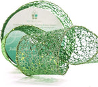 CT CRAFT LLC Sparkling Glitter Mesh Wired Ribbon 2.5" x 10 Yards Green for Christmas Home Decor Bow Gift Wrapping DIY Crafts Wreath