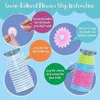 SpriteGru Flower Craft Kit for Kids,Make Your Own Flower Bouquet with Buttons,DIY Activity Gift for Boys & Girls Age 4 5 6 7 8 9 10 Year Old(2 Bouquets and 1 Glass Vase)