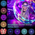 UltraHoop Remote LED Hoop - Wireless Control 60 Color Changing LED Lights w/ 300+ Modes & Patterns - Rechargeable Battery, HDPE Collapsible, Advanced to Beginner Hoola Hoops - 32” x 3/4" OD - UltraPoi
