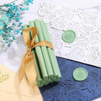 Yoption 15 Pieces Sage Green Glue Gun Sealing Wax Sticks for Wax Seal Stamp, Great for Wedding Invitations, Envelopes, Cards, Christmas Gift Ideas, Wine Packages