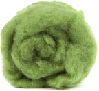 Desert Breeze Distributing Maori Wool Carded Batting, 100% Natural New Zealand Wool Made by DHG in Italy for Needle Felting, 3.5 OZ, 27 Micron, Color Leaf Green