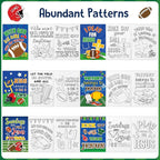 JAPBOR Football Coloring Books for Kids - 24PCS Mini Christian Themed Color Book Bulk Party Favors, Religious Jesus Bible Small Colour Pages for Sunday School Church Classroom Drawing Painting Games