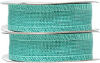 Mandala Crafts Turquoise Burlap Ribbon 1 Inch Wide Jute Ribbons for Crafts - 20 Yds Roll Rustic Burlap Wrap Trim Ribbons for Wreaths Bows Wedding Party Decoration